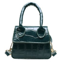 Retro Leather Women Shoulder Tote Bags Solid Mini Crossbody Handbag (Blue)