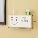 Wireless Wifi Router Storage Box Wood-Plastic Shelf Wall Hangings Bracket C