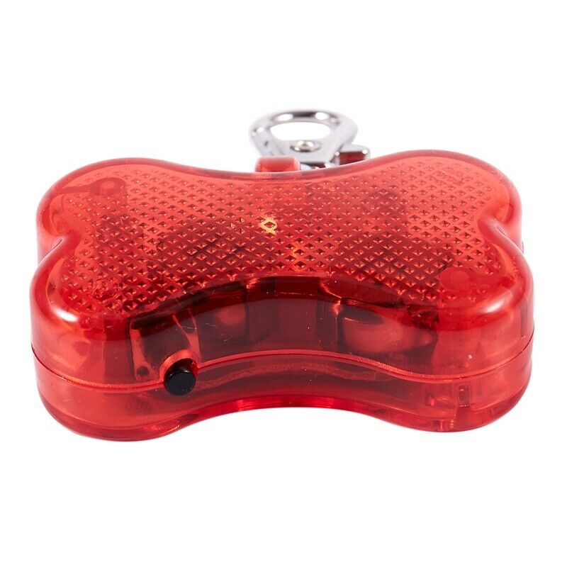 Flashing Flasher Blinking Led Bone Shape Dog Cat Tag Pet Safety Collar Ligh Y2X2
