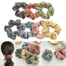 6Pieces Daisy Hair Scrunchies Cotton Flower  Hair Scrunchies Plaid Elastic Hair