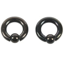2 Lot Pair of Black Steel Eazy Captive Bead Ear Rings BCR Stud Piercing JeweH4M6