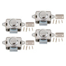 4x Push Button Cupboard Catch Lock Latch for Trailer RV Boat Door Sliver