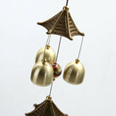 Peacock Carillon Outdoor Living Wind Chimes Garden Tubes Copper 6 Bells