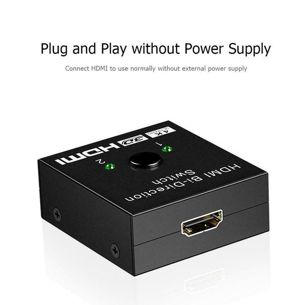 HW-201Q Mini HDMI Splitter Bi-Direction 1x2/2x1 4K Video Adapter Switcher #gib