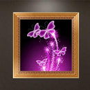 DIY 5D Diamond Embroidery Purple Butterfly Painting Cross Stitch Home Decor
