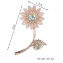 Women'S Fashion Opal Rhinestone Alloy Sun Flower Brooch Sunflower Brooch Cl