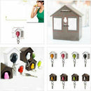 Novel Mini Sparrow Bird Nest KeyChain Key Ring Holder Hook Whistle I1B9