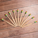 10PCS Delicate Whitening Rainbow Wood Toothbrush Bamboo Fibre Wooden Handle ME