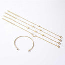 5pcs/set Boho Love Moon Bracelet Multi-layer DIY Charm Women Bangle Jewelry