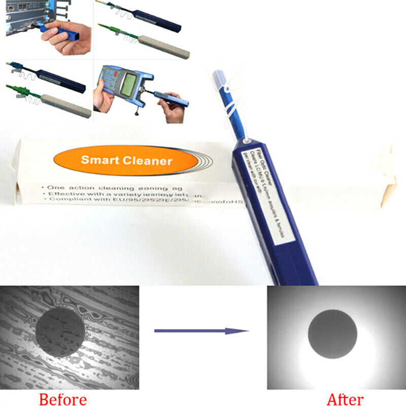 One Click Fiber Optic Cleaning Pen Optical Cleaner LC/MU 1.25mm Connector Cl BX