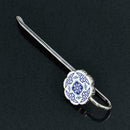 1pc Chinese Folk Style Blue-and-White Porcelain  Pattern Metal Bookmarks Ho N0M8