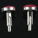 1Pair Mens Dress Round Cloth Cufflinks For Business Shirt Wedding Party Red M6B2