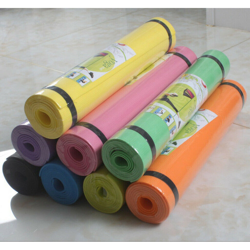 2x Non-Slip Yoga Mat Portable Fitness Exercise Cushion for Pilates Picnics