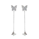 Fashion Women Crystal Butterfly Pendant Drop Dangle Earrings Statement Jewelry