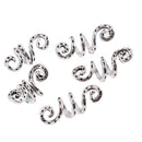 5Pc/Set Alloy Spiral Hair Braiding Dreadlock Beads`Jewelry Rings Cuffs Tube C BX