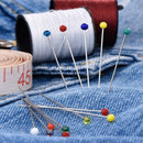 100Pcs Head Dressmaking Pins Round Florists Weddings Corsage Sewing Pin