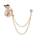 Fashion Brooch Rhinestone Bells Snowman Badges Jacket Xmas Gift (Style 5)