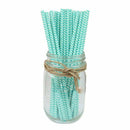 25x Paper Straws Birthday Wedding Baby Shower Party Stripes, lake blue