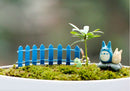 5x Wooden Mini Fence Barrier Ornaments Garden Micro Landscape Bonsai DIY Blue