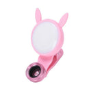 Phone Lens Led Fill Light 4K Hd Wide Angle Micro-Clipon With Cat Ears For M