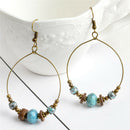 Bohemian Hoop Earrings Beads Drop Dangle Earrings Women Ear Stud Jewelry Gift Kw