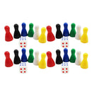 24Pc Pieces Pawn Chess Plastic Pieces Dice Set Board Card Games Toys Parts