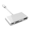 4 in 1 8 Pin Male to USB/TF/Memory Card/8 Pin Female OTG Camera Card Reader
