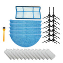 12 X Nylon Hepa Filter + Mop Cloth + Side Brushes For ILIFE Robotic Vacuum