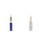 2Pcs Male Jack 3.5mm 1/8" Mini Audio Plug Stereo Adapter Soldering Blue + White