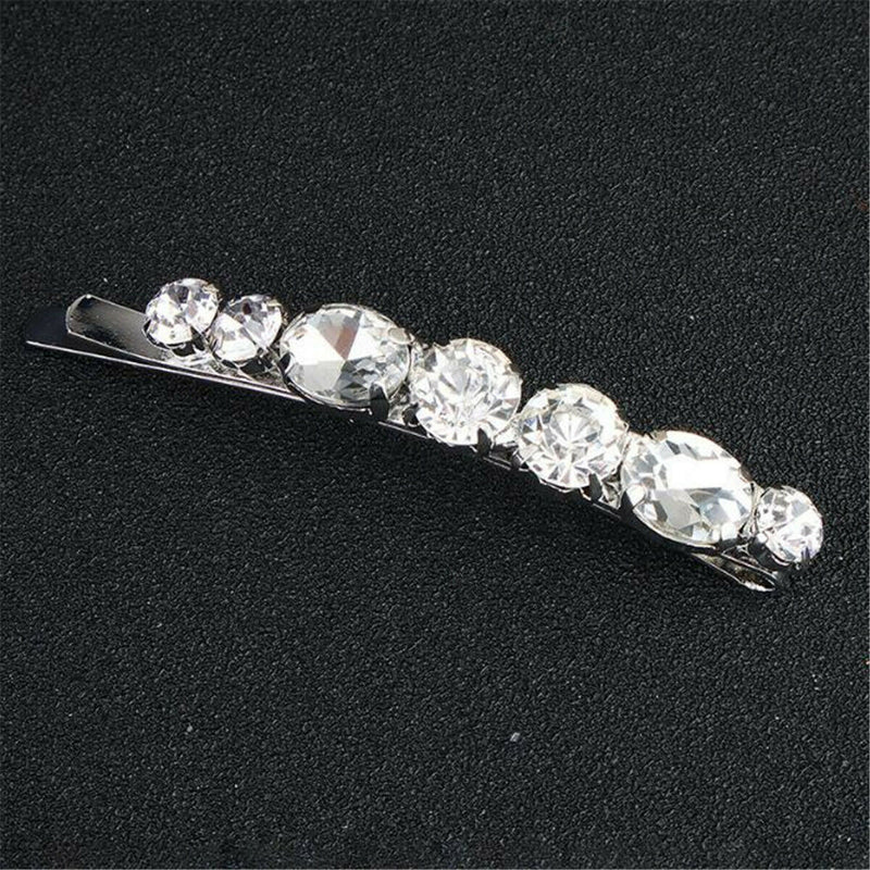 Crystal Diamante Barrette Bobby Pins Hair Clips Slides Grip Wedding Headdress