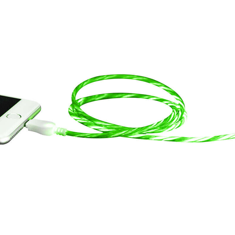 Luminous Streamer Micro-USB Fast Charge Cable for Android Z green O3C7