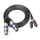 Dual RCA to XLR Female Cable, 2 XLR to 2 RCA Plug HiFi Stereo Audio Connection