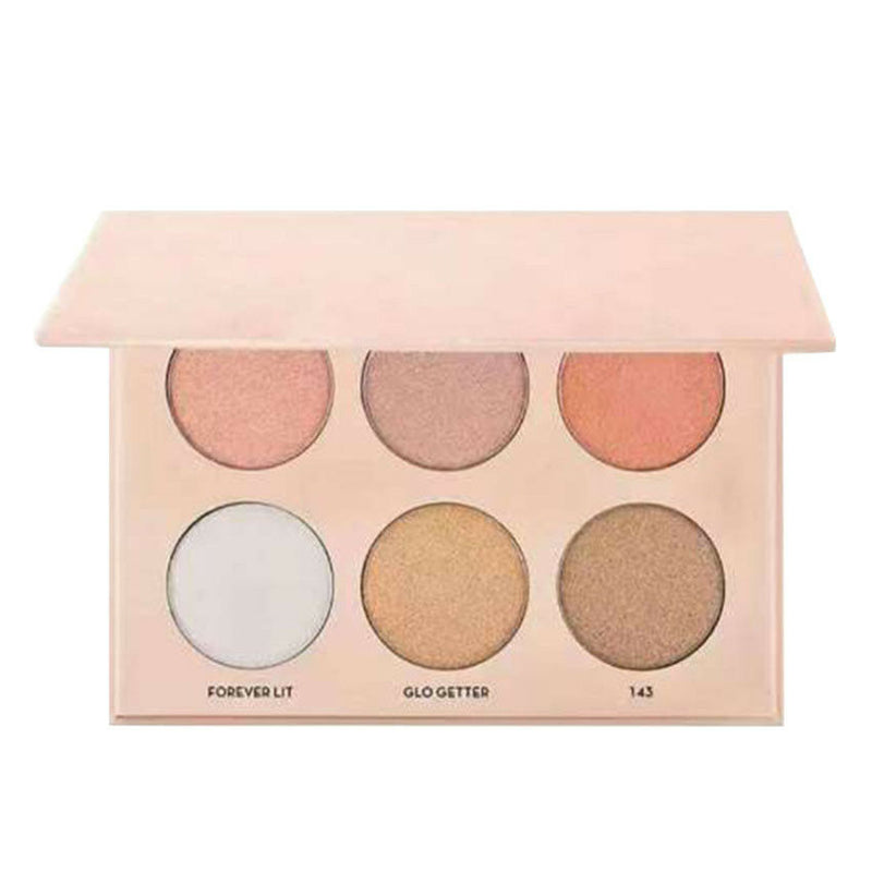 Make up pressed face powder 6 colors bronzer and highlighter powder palett