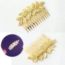 1x Women Hair Clips Hair Comb Hairpin Alloy Leaves Elegant Headband 3C