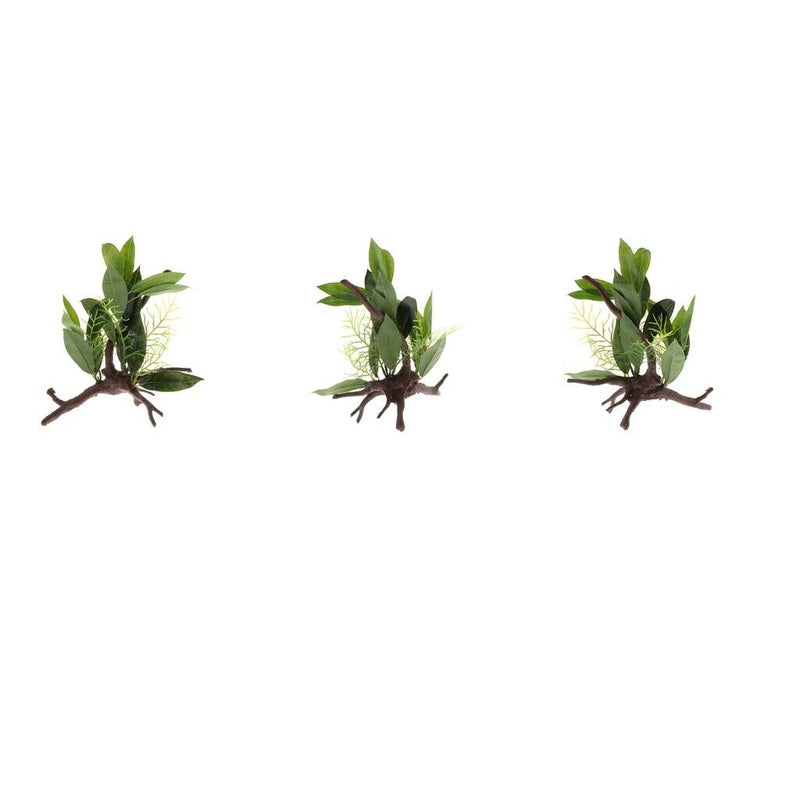 Set of 3 Reptile DecorationOrnament, Aquarium Decor Fish Tank Artificial Grass