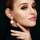Heart Pendant Earrings Round Metal Geometric Women Ear Drop Jewelry (02)