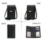 Women Messenger Bag PU Leather Phone Purse Mini Shoulder Handbag (Black)