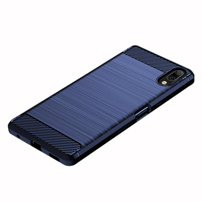 Soft TPU Phone Case Full Cover Brushed Carbon Fiber Shell for SONY Xperia L3