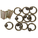 10x Retro Furniture Hardware Drawer Drop Ring Pull Knob--Bronze Tone D6H4