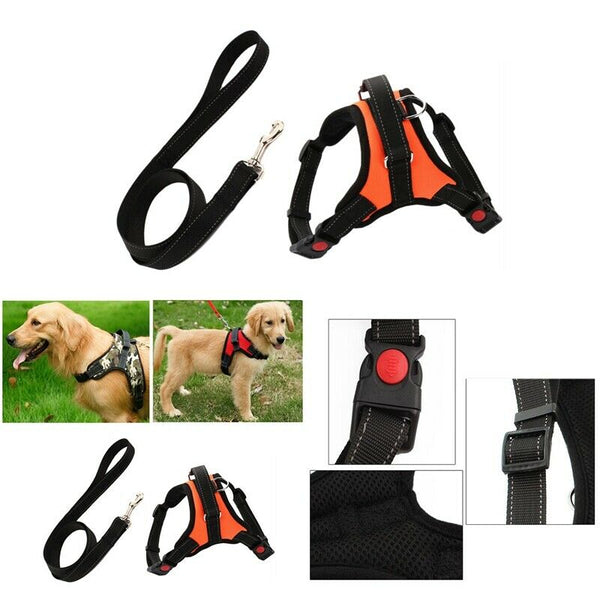 Dog Harness Leash Set Adjustable Breathable Dog Cat Collar Vest Harness for P7Q5