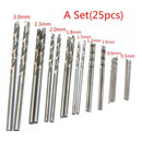 25 Micro Twist Drill Bits 0.5mm-3mm Straight Shank PCB Twist High Trendy BX