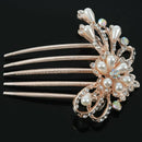 Rhinestones Pearls Bridal Wedding Party Hair Comb Headdress Clip Pin Decor,
