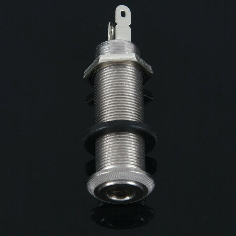 Electric Guitar Jack Chrome Threaded Cylinder Output Input Jack Plug Socket