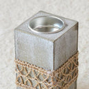 Rustic Wooden Tea light Candle Holder Chic Coffee Table Centerpieces Decor
