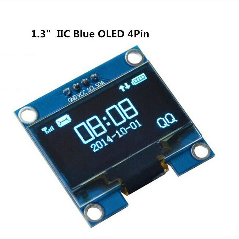 1.3 inch Blue OLED LCD 4Pin Display Module IIC I2C 128x64 3-5V Interface fo H8M9