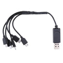5-in-1 USB Data Lines Micro USB Multi-Function Charging Cable for Android