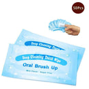 50pcs Dental Oral Brush Up Finger Teeth Wipes Whitening Deep Clean Oral Care
