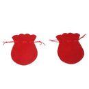 20 Red Velvet Oval Ring Earrings Wedding Present Gift Favor Bag Pouch M6H3