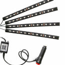 4x 12LED RGB Car Interior LED Strip Lights Atmosphere Neon Music Lamp zxc