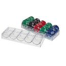 Clear Acrylic Poker Chip Trays Carrier Holds 100 Chips No Lid 8.07'' x 3.07 ''x